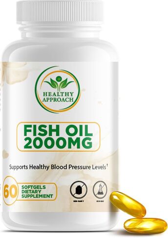 Fish Oil 2000mg - Omega 3 Fish Oil Supplements for Women w/DHA EPA & Fatty Acids | Low-Odor Fish Oil Omega 3 Supplements | Non-GMO & Non-Dairy 60 Soft Gel Capsules 30 Servings in Saudi Arabia