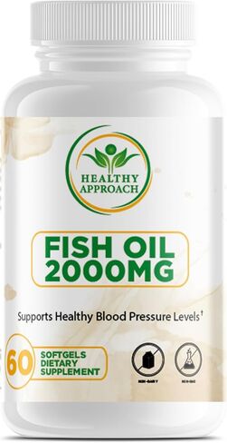 Fish Oil 2000mg - Omega 3 Fish Oil Supplements for Women w/DHA EPA & Fatty Acids | Low-Odor Fish Oil Omega 3 Supplements | Non-GMO & Non-Dairy 60 Soft Gel Capsules 30 Servings in Saudi Arabia