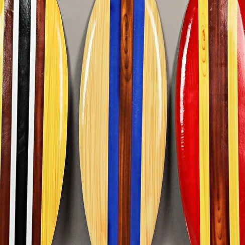 Zeckos Set of 3 Colorful Wooden Striped Surfboard Wall Decor Hangings - Coastal Beach Art - 32 Inches Long - Retro Style - Perfect for Bedrooms and Bathrooms in Saudi Arabia