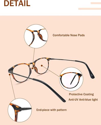 Progressive Multifocal Reading Glasses Women Men No Line Bifocal Transition Readers Mid-Near Range 3ft Round Lens in Saudi Arabia