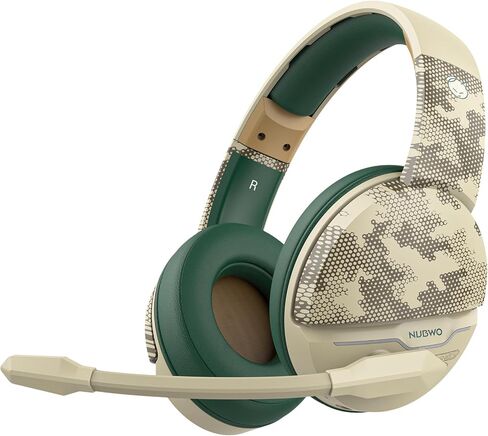 NUBWO G08 Dual Wireless Gaming Headset with Microphone for PS5, PS4, PC, Mobile, Tablet: 2.4Ghz Wireless + 5.3 Bluetooth - Lightweight - RGB Light - Blue in Saudi Arabia