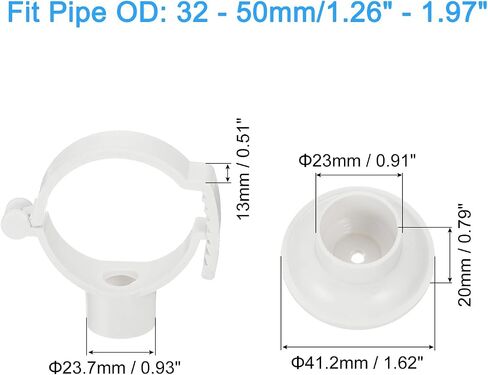 12 قطعة من مشابك أنابيب PVC من uxcell مع قاعدة، مناسبة لأنابيب OD 20-32 مم، مشبك تعليق أنابيب بلاستيكي قابل للتعديل لدعم أنابيب المياه لتوصيل الأنابيب، أبيض in Saudi Arabia