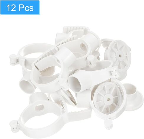12 قطعة من مشابك أنابيب PVC من uxcell مع قاعدة، مناسبة لأنابيب OD 20-32 مم، مشبك تعليق أنابيب بلاستيكي قابل للتعديل لدعم أنابيب المياه لتوصيل الأنابيب، أبيض in Saudi Arabia