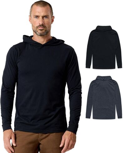 INTO THE AM Men's Lightweight Hoodie Shirts S - 4XL Athletic Long Sleeve Hooded T Shirts for Men in Saudi Arabia