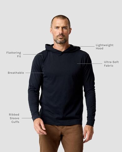 INTO THE AM Men's Lightweight Hoodie Shirts S - 4XL Athletic Long Sleeve Hooded T Shirts for Men in Saudi Arabia