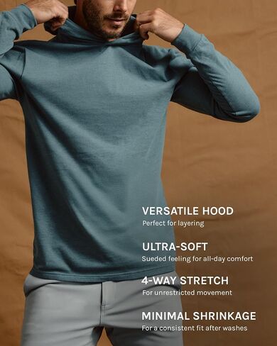 INTO THE AM Men's Lightweight Hoodie Shirts S - 4XL Athletic Long Sleeve Hooded T Shirts for Men in Saudi Arabia