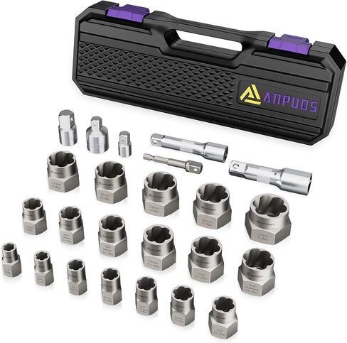 Bolt Extractor Set, 16 Pieces Impact Bolt & Nut Remover Set, Nut Extractor Socket Set, Stripped Lug Nut Remover for Removing Broken, Rounded, Rusted, Frozen, Damaged Nuts Screws & Bolts in Saudi Arabia