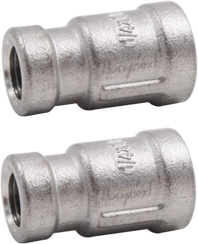 NPT 1-3/4 female hose adapter,water pipe reducer fitting，stainless steel double connector for garden,drain,home,gas,air,fuel,plumbing,machining (2 pcs) in Saudi Arabia