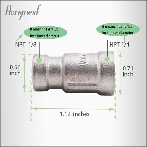 NPT 1-3/4 female hose adapter,water pipe reducer fitting，stainless steel double connector for garden,drain,home,gas,air,fuel,plumbing,machining (2 pcs) in Saudi Arabia