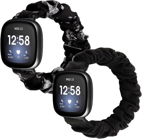 أربطة Scrunchie لساعة Fitbit Versa/Versa 2/Versa 2 SE/Versa Lite إصدار خاص للسيدات، حزام ساعة بديل من القماش الناعم المرن، حزام من القماش القابل للتمدد، سوار معصم in Kuwait