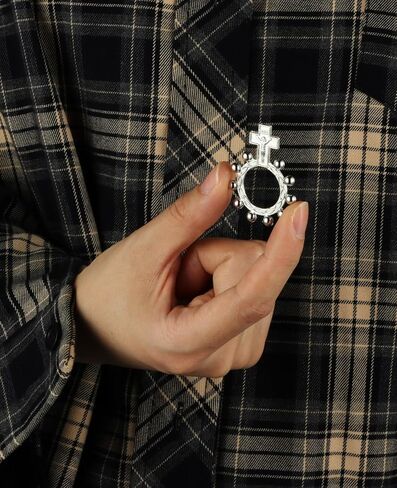 COTTVOTT Decade Rosary Ring, Finger Rosary Cross Rings, Devotional Exorcism Benedict Medal Pocket Rosary Cross Prayer Ring for Men Women in Kuwait