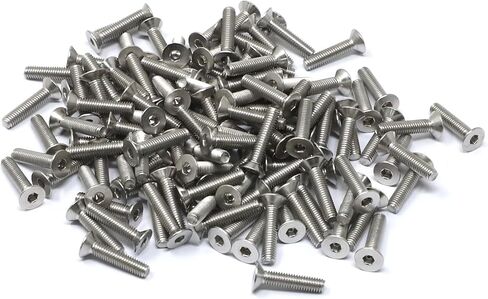 iexcell 100 Pcs M3 x 14mm Thread Pitch 0.5 mm Stainless Steel 304 Hex Socket Flat Head Cap Screws Bolts Kit in Saudi Arabia