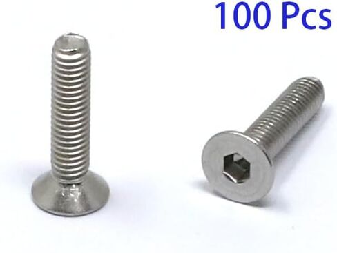 iexcell 100 Pcs M3 x 14mm Thread Pitch 0.5 mm Stainless Steel 304 Hex Socket Flat Head Cap Screws Bolts Kit in Saudi Arabia