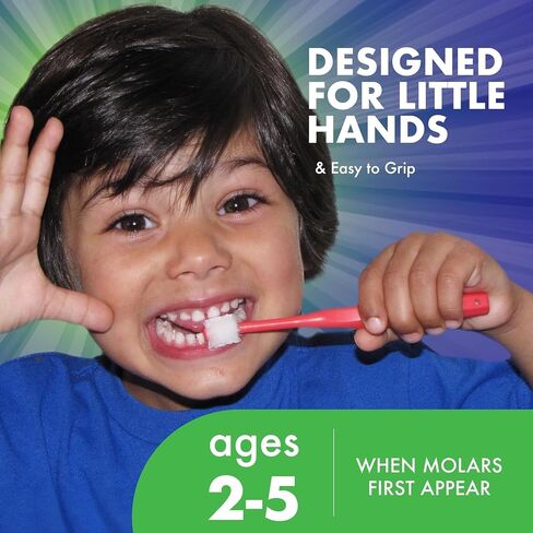 Brilliant Oral Care Child Toothbrush with Soft Bristles and Round Head, for a Kid Approved, Easy to Use All-Around Clean Mouth, Ages 2-5 Years, Assorted Colors, 5 Pack in Kuwait