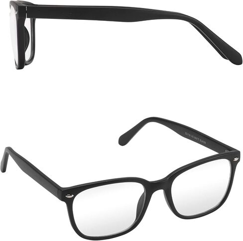 نظارات Vibz Blue Light Blocking للنساء والرجال، غير تصحيحية، تستخدم مع العدسات اللاصقة، مضادة للوهج، عدسات شفافة، أسود غير لامع in Saudi Arabia