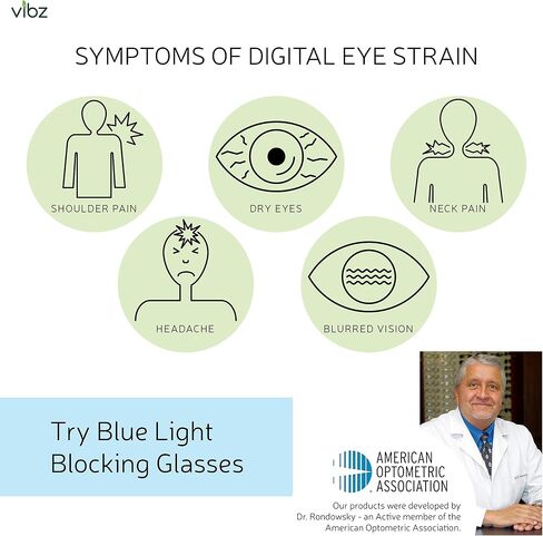 نظارات Vibz Blue Light Blocking للنساء والرجال، غير تصحيحية، تستخدم مع العدسات اللاصقة، مضادة للوهج، عدسات شفافة، أسود غير لامع in Saudi Arabia
