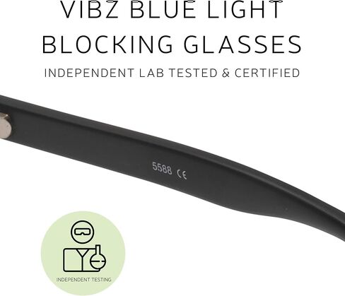 نظارات Vibz Blue Light Blocking للنساء والرجال، غير تصحيحية، تستخدم مع العدسات اللاصقة، مضادة للوهج، عدسات شفافة، أسود غير لامع in Saudi Arabia