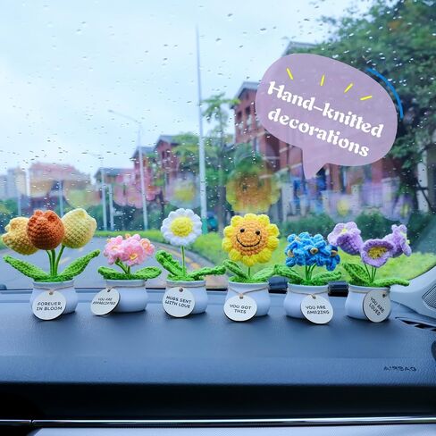 MSEHKM Encouragement Crochet Flowers with Positive Wooden Affirmations Handmade Artifical Flower Decor Ideal for Birthday/Christmas/Thank You Present (Gold Sunflower, You are Appreciated) in Kuwait
