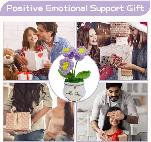 MSEHKM Encouragement Crochet Flowers with Positive Wooden Affirmations Handmade Artifical Flower Decor Ideal for Birthday/Christmas/Thank You Present (Gold Sunflower, You are Appreciated) in Kuwait