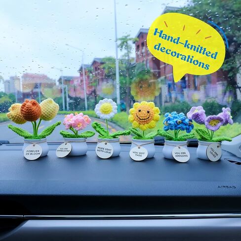 MSEHKM Encouragement Crochet Flowers with Positive Wooden Affirmations Handmade Artifical Flower Decor Ideal for Birthday/Christmas/Thank You Present (Gold Sunflower, You are Appreciated) in Kuwait
