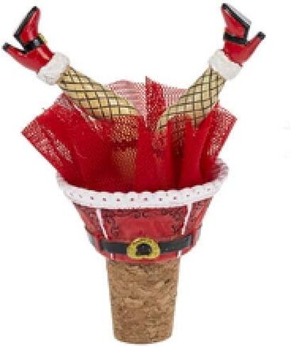Ganz Christmas Wiggle Legs Wine Bottle Stopper Marabou Feathers- Mrs. Claus, Santa or Elf (Mrs. Claus) in Saudi Arabia