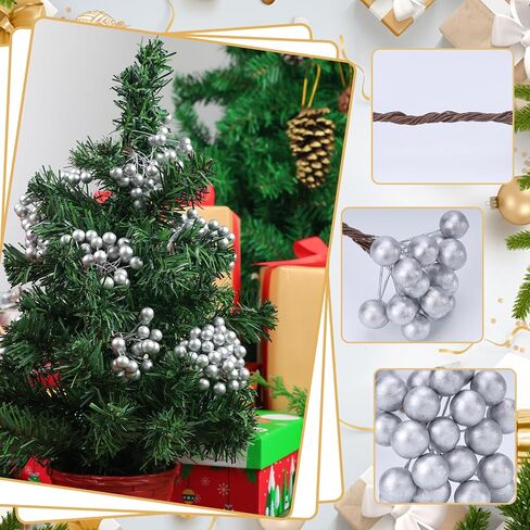 SallyFashion Artificial Holly red Berries on Wire Stems, 200 Stems with 400 Pieces Fake Berries for Christmas Tree Decorations Wreath Craft Use Xmas Ornaments Wedding Party Favor in Saudi Arabia