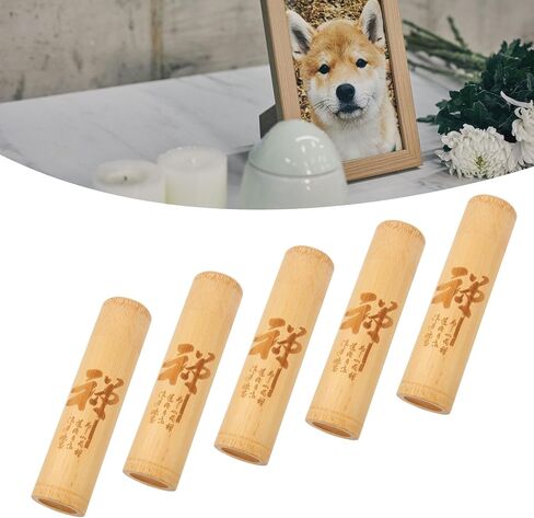5Pcs Bamboo Scattering Urns Tube, Small Cremation Ashes Keepsake, Ash Scattering Containers for Dog Cat Baby Ashes, Ashes Keepsake in Saudi Arabia