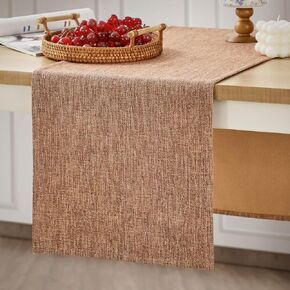 Rustic Table Runner Boho Style, Handmade Tassels Khaki Table Runner 72 Inches Long for Home Dining,Coffee Table,Kitchen,13x72