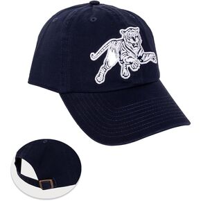 Desert Cactus Jackson State University Baseball Hat Tigers J-State Brimmed Embroirderd Cap Adjustable Cloth Strap Adult (Style B) Blue