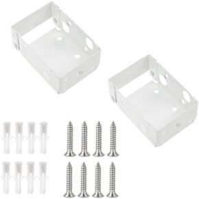 2pcs Mini Metal Window Blind Brackets Box Mounting Bracket for Window Low Profile Blinds 2inch White Headrail Holder Bracket