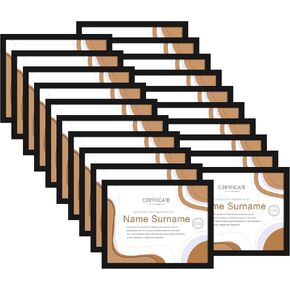 8.5x11 Picture Frame Set of 20, Certificate Document Frame with Clear Plexiglass, Diploma Frame for Wall and Tabletop, Black