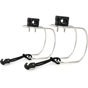 Amarine Made Stainless Steel Life Ring Holder Plastic Mount Well,l Horseshoe Bracket (2-Pack Ring Holder)