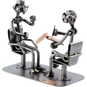 Psychiatrist Sculpture Nuts and Bolts Handmade Ornaments Made in Germany Metal Figurine
