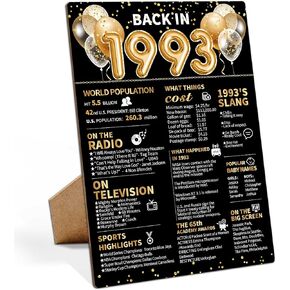 70th Birthday Decorations for Men and Women, Back in 1954, Black Gold 1954 Birthday Party Decorations, Birthday Poster 8×11 Wooden Sign with Stand, 70th Anniversary Birthday Decoration Gift - LP059