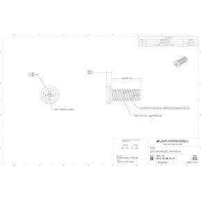 M1.2-0.25 X 3mm Machine Screw With Thread Lock Nickel Plated Steel Undersized Pan Head Phillips Drive (100 Pcs) - M12-30-ML-N-UP