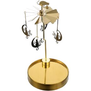 Beaupretty Wedding Decor Rotary Candle Holder Christmas Candle Stand Candle Holder Golden Rotating Candlestick for Wedding Christmas Party(Snow) Desktop Stand