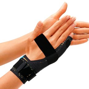 جبيرة إصبع ORTONYX Pinky - دعامة كسر الملاكم للإصبع الرابع والخامس، دعم مزراب Ulnar، مانع حركة مشط القدم، دعامة يد قابلة للتنفس وقابلة للتعديل لليد اليسرى أو اليمنى / KB434 أسود