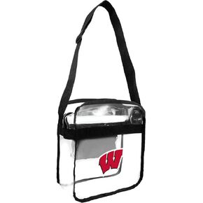Littlearth Wisconsin Badgers NCAA Clear Carryall Crossbody Bag