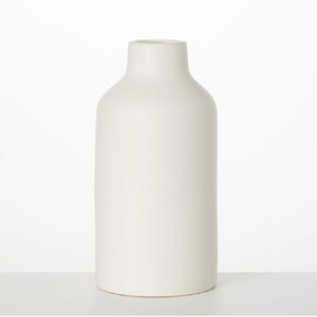 Sullivans White Ceramic Flower Vase, Modern Home Decor, Vases for Flowers, Vases for Centerpieces, Mantle, Tabletop, Accent Table Vases, Kitchen, Living Room, and Office Decor (CM3141)