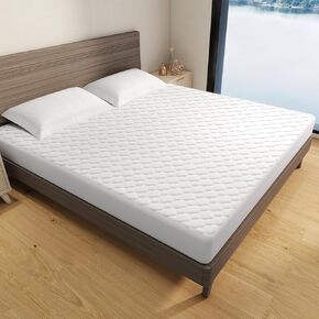 Twin Mattress Pads Fitted,White Mattress Cover Padded,Quilted Mattress Pad,Bed Mattress Cover with 18 Inches Deep Pockets,Machine Washable Mattress Protector,Bed Cover (3" Windmill Lattice)