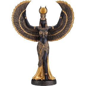Veronese Design 13 3/8 Inch Isis The Egyptian Goddess of Magic and Wisdom Resin Black Gold Finish Sculpture