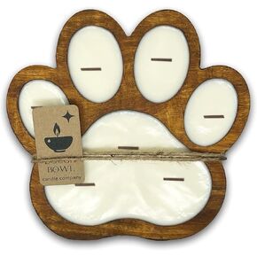 Dough Bowl Candle Co. Pet Odor Eliminator for Home - Wooden Pet Odor Candles, 11x11x1.5 Pet Odor Exterminator Candles in Paw Print Shape, 7 Wick Pet Odor Candle in Beach Linen, Pet Friendly Candles in Saudi Arabia