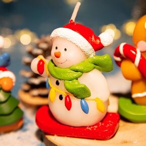 Christmas Candles,Santa,Christmas Tree,Snowman,Reindeer,Gingerbread Color Shaped Candles,Holiday Room Table Christmas Decorations Candle,Xmas Candle Set,Christmas Cake Candles Decor (Gingerbread Man)