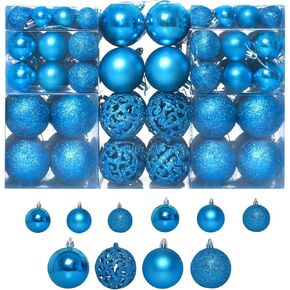 101PCS Christmas Ball Ornaments, Red Shatterproof Christmas Ball Ornaments Set for Christmas Tree, Assorted Hanging Ball Decorations for Xmas Tree Wreath Holiday Party Décor