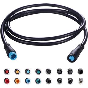 Ebike Extension Cable 2/3/4/5/6 Pin Waterproof Plug Female to Male for Electric Bike Conversion Kit,Light/Throttle/Ebrake/Display Ebike Parts (4pin Female to Male)