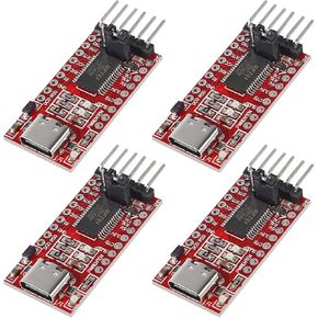 AITRIP 4pcs 3.3V 5V FT232RL FTDI Mini USB to TTL Serial Converter Adapter Module for Arduino Mini Port