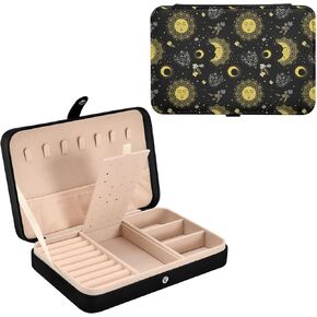 Colorful Skull Mushroom Jewelry Box for Women Girls, PU Leather Jewelry Travel Organizer, Portable Small Jewelry Case, Personalized Jewelry Storage Holder for Ring Earrings Necklace Bracelet
