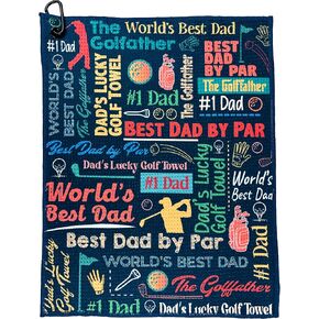 Best Dad by Par Golf Towel | Golf Accessories for Men | Golf Gifts for Men | Printed Funny Golf Towel
