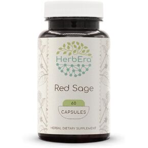 Red Sage 60 Capsules, 1000 mg, Red Sage (Dan Shen, Salvia Miltiorrhiza) Dried Root (60 Capsules)