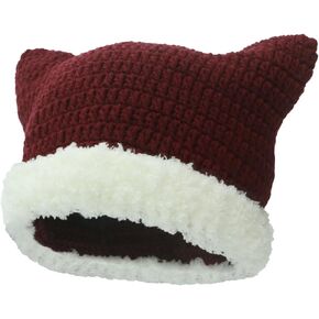 Y2k Beanie Cat Beanie Soft Knit Lazy Beanie for Women Goth Cat Accessories Cat Hat